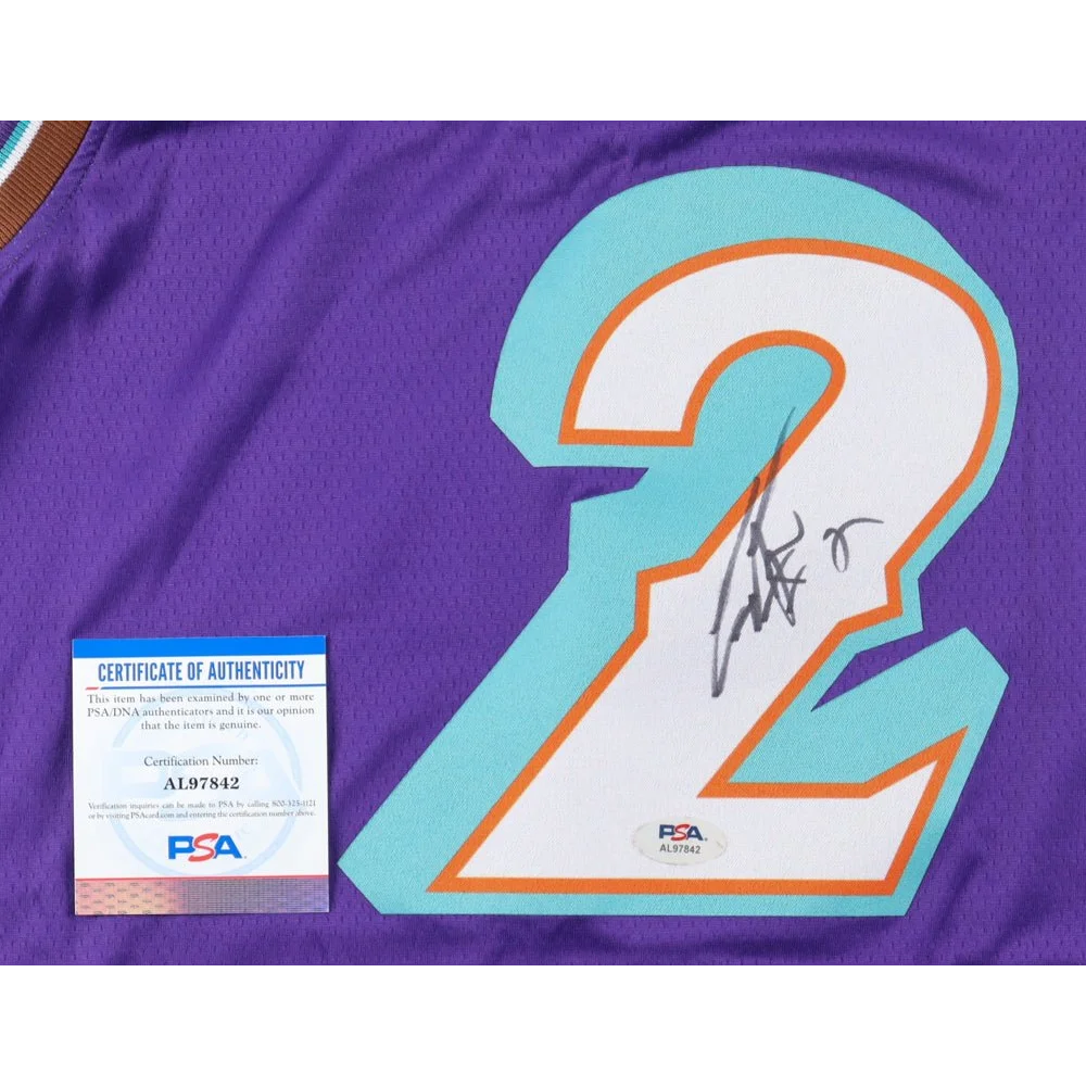 Collin Sexton signed purple Utah Jazz jersey with number 2 and PSA authentication