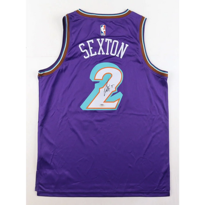 Collin Sexton signed purple Utah Jazz jersey with autograph and PSA authentication