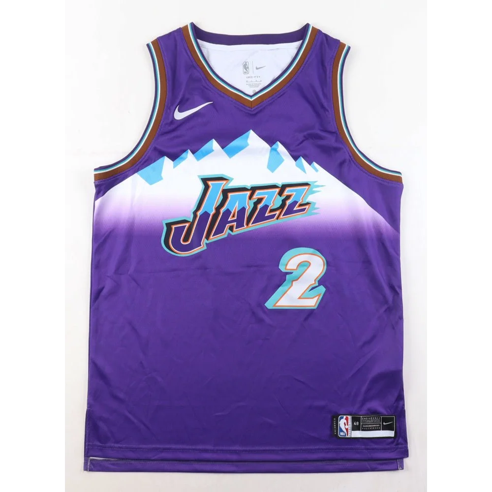 Collin Sexton signed Purple Utah Jazz jersey with mountain graphic and PSA auth