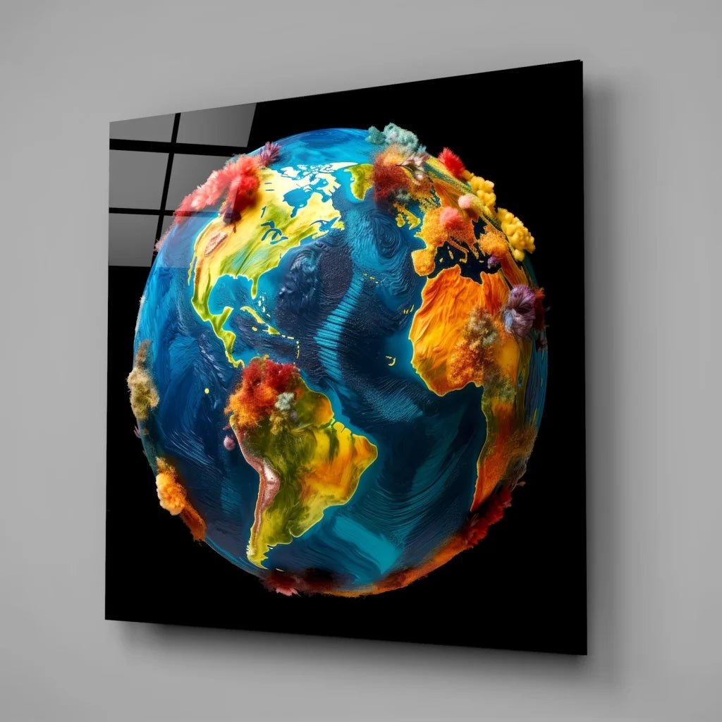 Vibrant Tempered Glass Art with Bold Abstract Swirls | Glass Wall Art Print | vintageantiquesgifts.com