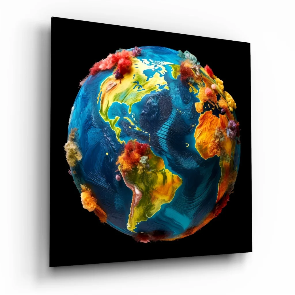 Vibrant Tempered Glass Art with Bold Abstract Swirls | Insigneart USA | vintageantiquesgifts.com