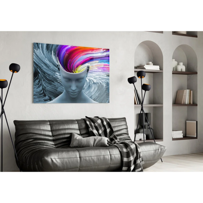 Rainbow Mind Explosion Abstract Canvas Wall Art | Contemporary Home Wall Art | vintageantiquesgifts.com
