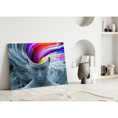 Rainbow Mind Explosion Abstract Canvas Wall Art | Modern Wall Art Decor | vintageantiquesgifts.com