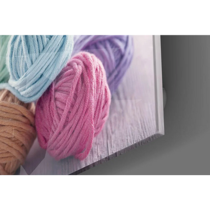 Pastel Yarn Balls Canvas Wall Art Print | Modern Wall Art Decor | vintageantiquesgifts.com