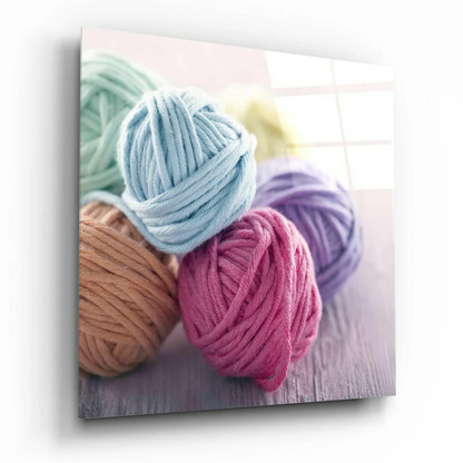 Pastel Yarn Balls Canvas Wall Art Print | Insigneart USA | vintageantiquesgifts.com
