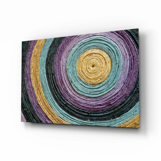 Stunning Textured Circular Wall Art in Purple Teal and Gold | Insigneart USA | vintageantiquesgifts.com