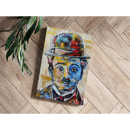 Colorful abstract Charlie Chaplin canvas art print