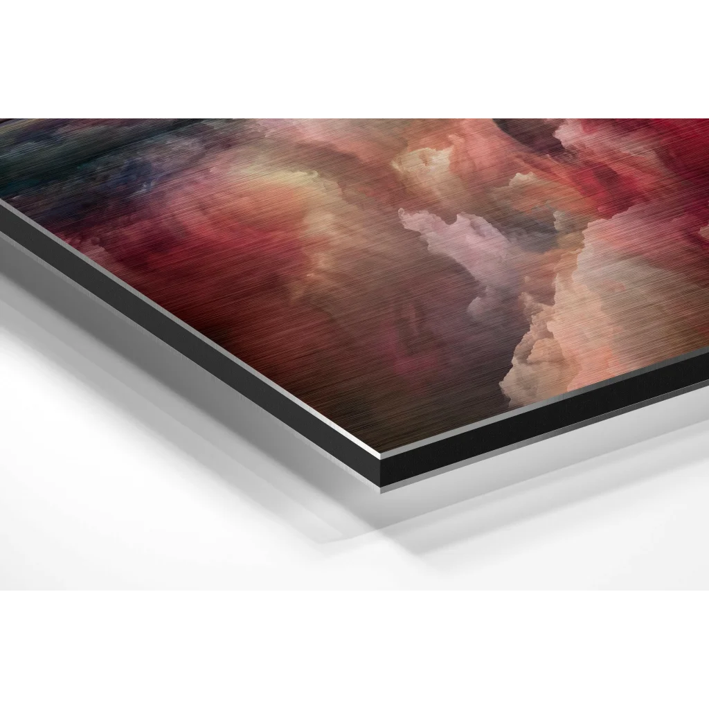 Glass Wall Art Colorful Clouds Brushed Aluminium Dibond Wall Art