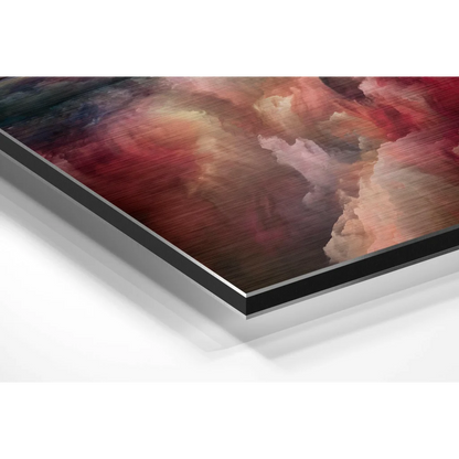 Vibrant swirling clouds abstract art on brushed aluminium dibond print