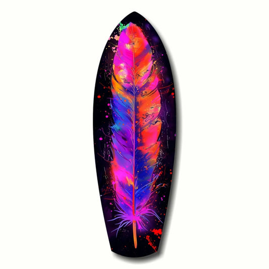 Colorful Feather Tempered Glass Art Wall Decor | Insigneart USA | vintageantiquesgifts.com