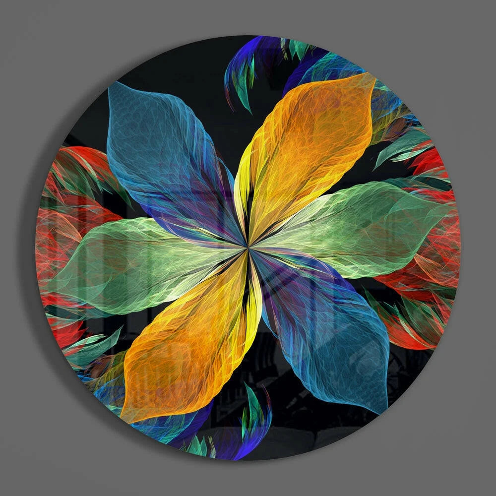 Colorful Flower Tempered Glass Art That Pops | Modern Wall Art Decor | vintageantiquesgifts.com