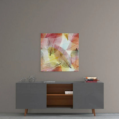 Dreamy pastel translucent leaf glass wall art canvas print
