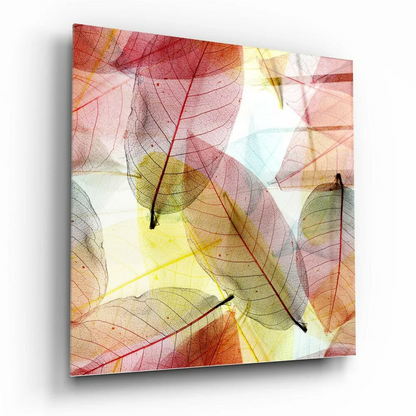 Dreamy pastel translucent leaf glass wall art canvas print
