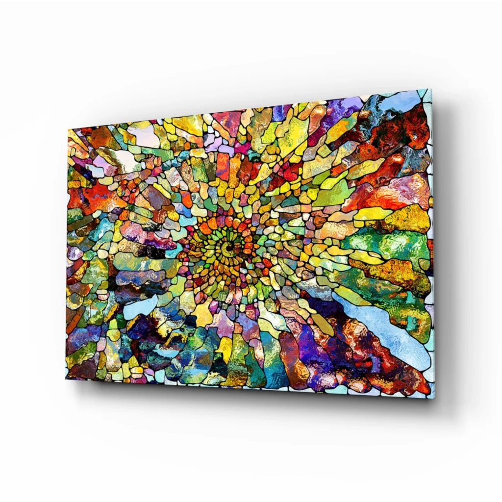 Radiant Mosaic Glass Wall Art Bursting with Rainbow Colors | Insigneart USA | vintageantiquesgifts.com