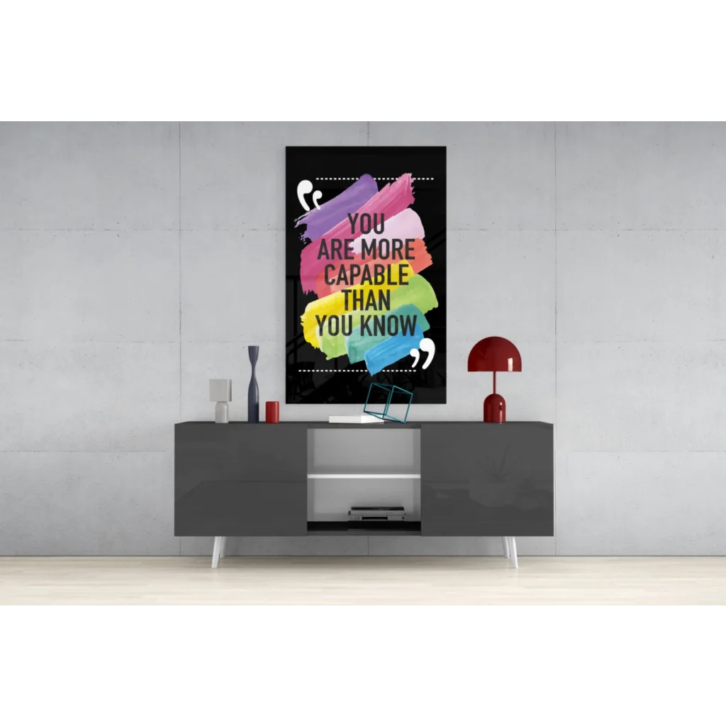 Vibrant colorful motivational quote wall art with you are more capable than you know