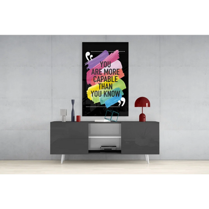 Vibrant colorful motivational quote wall art with you are more capable than you know