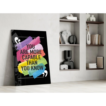 Colorful motivational wall art print with you are more capable than you know quote