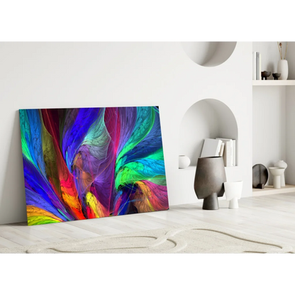 Swirling Rainbow Abstract Canvas Wall Art Electric Colors | Modern Wall Art Decor | vintageantiquesgifts.com