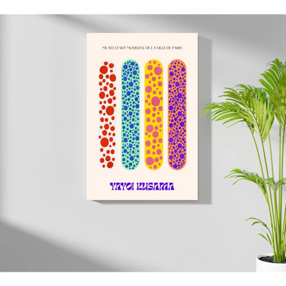 Yayoi Kusama colorful polka dot stripes aluminum wall art print