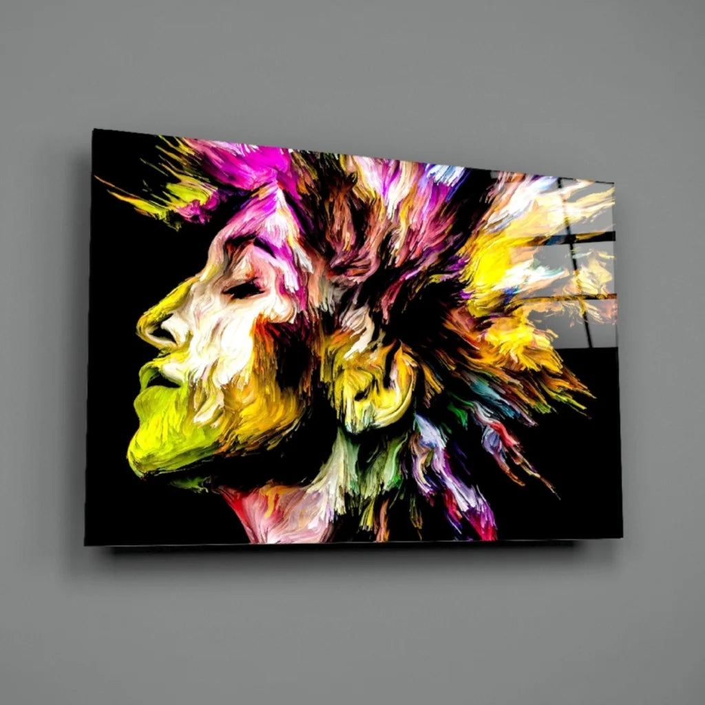 Explosive Color Burst Abstract Wall Art Canvas | Glass Wall Art Print | vintageantiquesgifts.com