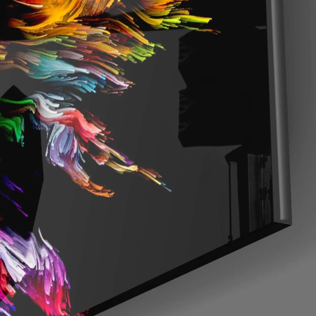 Vibrant Explosive Color Burst abstract wall art canvas with rainbow brushstrokes