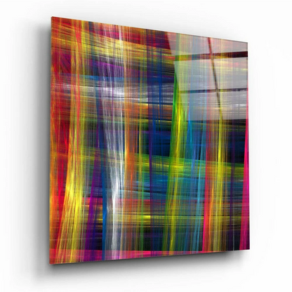 Neon Abstract Canvas Wall Art Electric Streaks on Dark Glass | Insigneart USA | vintageantiquesgifts.com