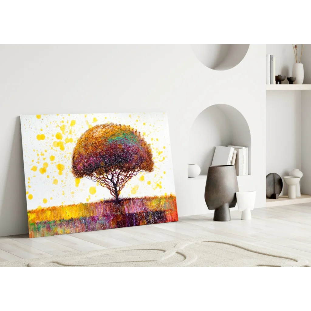 Rainbow Tree Splash Canvas Wall Art | Modern Wall Art Decor | vintageantiquesgifts.com