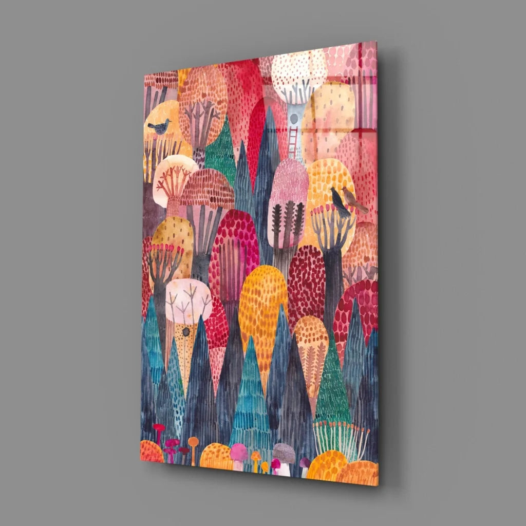 Whimsical Jellyfish and Forest Canvas Wall Art Collection | Glass Wall Art Print | vintageantiquesgifts.com