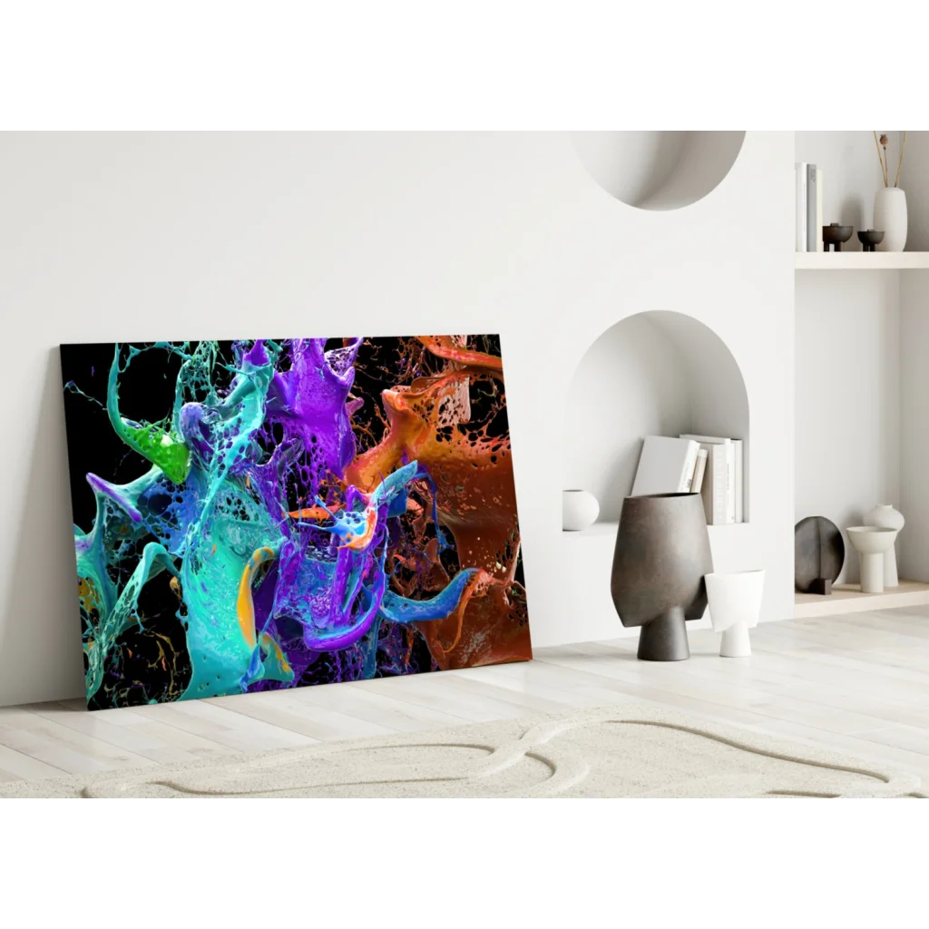 Explosive Color Splash Canvas Wall Art on Black Background | Modern Wall Art Decor | vintageantiquesgifts.com