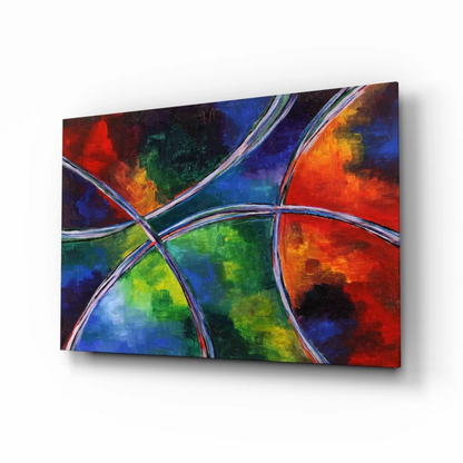 Rainbow Swirl Abstract Canvas Wall Art with Metallic Accents | Insigneart USA | vintageantiquesgifts.com
