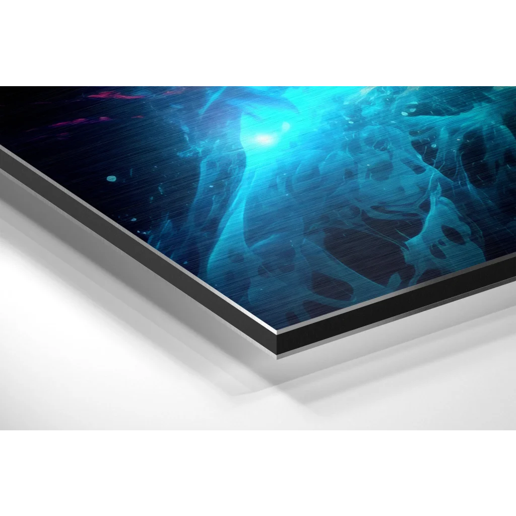 Sleek cosmic nebula on brushed aluminium dibond print