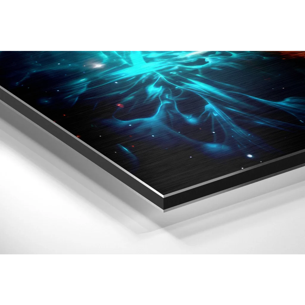 Sleek Cosmic Nebula brushed aluminium dibond wall art print