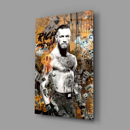 Conor McGregor gold UFC money poster canvas wall art print