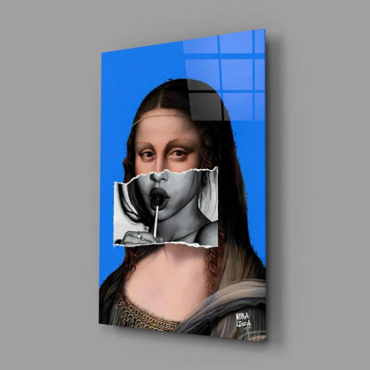 Pop Art Mona Lisa Canvas Wall Art with Lollipop Twist | Glass Wall Art Print | vintageantiquesgifts.com