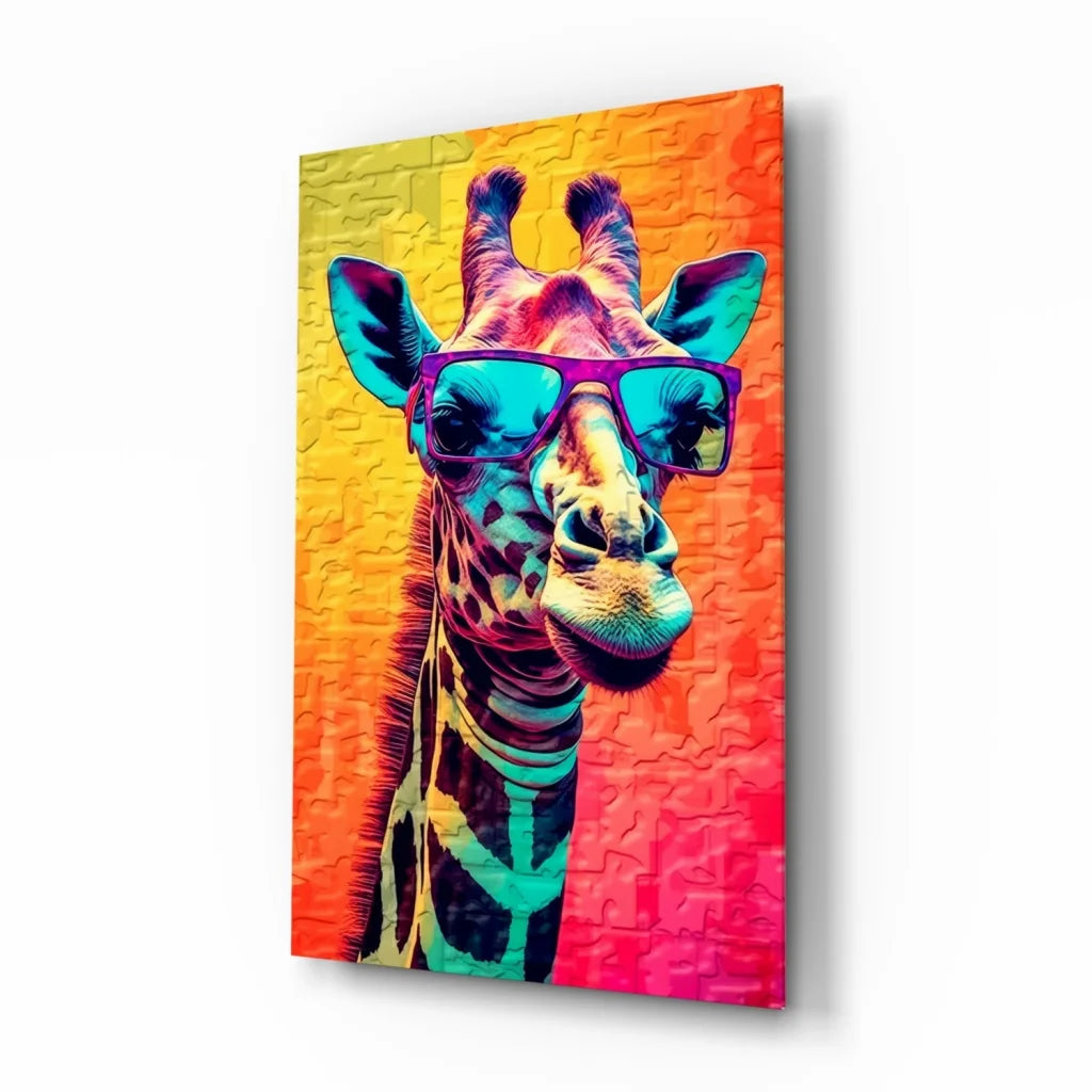 Cool Giraffe Pop Art Canvas Wall Art with Sunglasses | Insigneart USA | vintageantiquesgifts.com