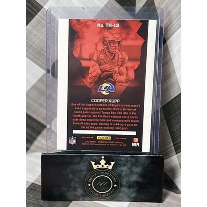 Cooper Kupp football card in clear case from Prestige Worldwide Collectibles