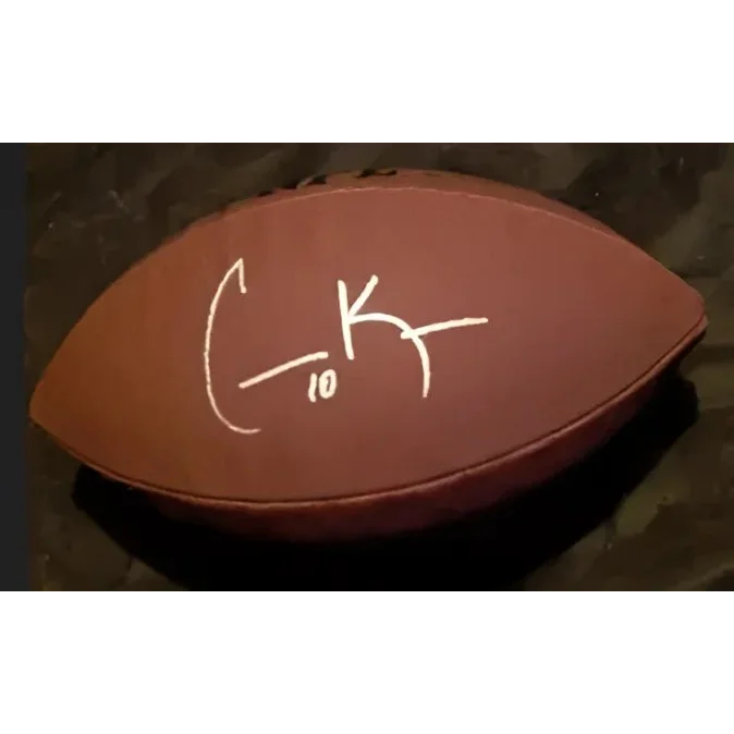 Cooper Kupp signed autographed football with authentication card on brown leather American football