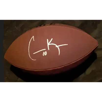 Cooper Kupp signed autographed football with authentication card on brown leather American football