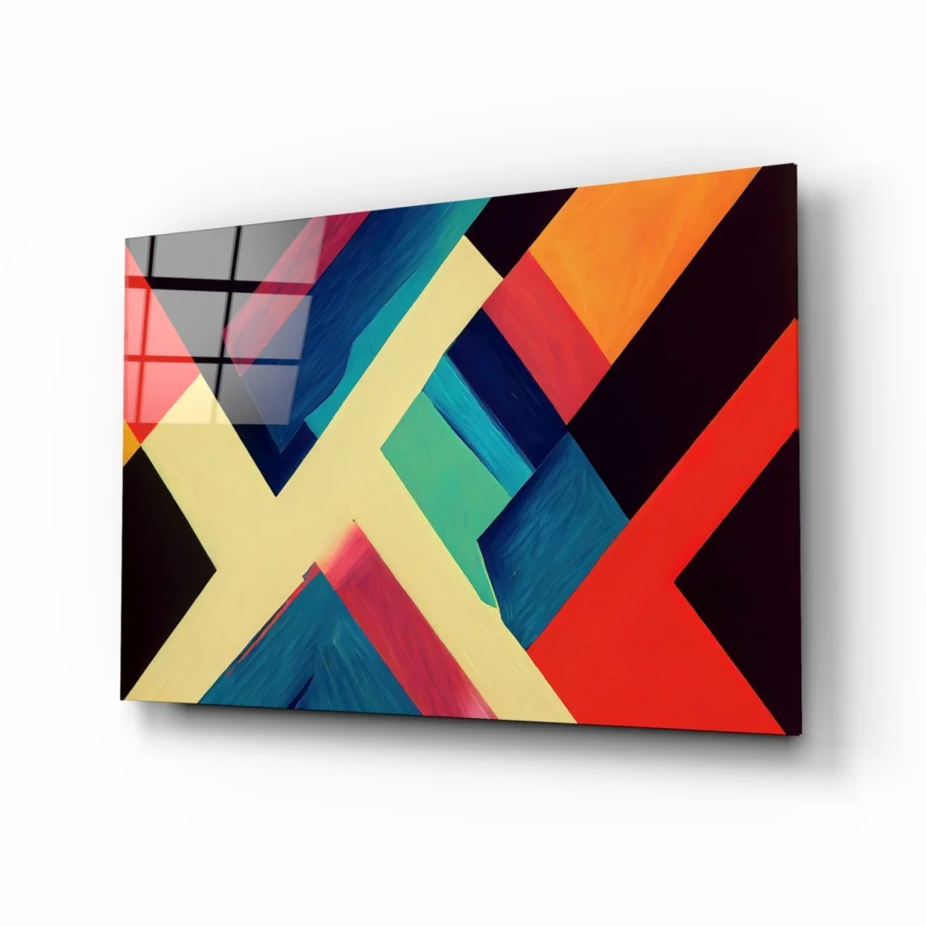 Bold Geometric Abstract Wall Art Canvas in Vibrant Colors | Insigneart USA | vintageantiquesgifts.com