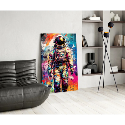 Cosmic Astronaut Splatter wall art canvas print