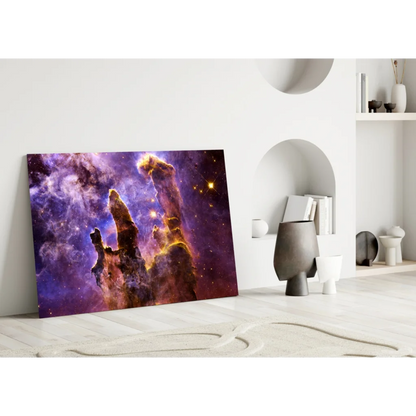 Purple and orange cosmic nebula canvas wall art print