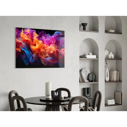 Vibrant cosmic swirl abstract wall art canvas in bold electric colors