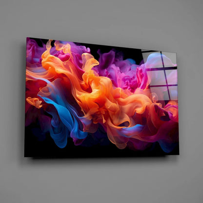 Vibrant cosmic swirl abstract wall art canvas in bold electric colors