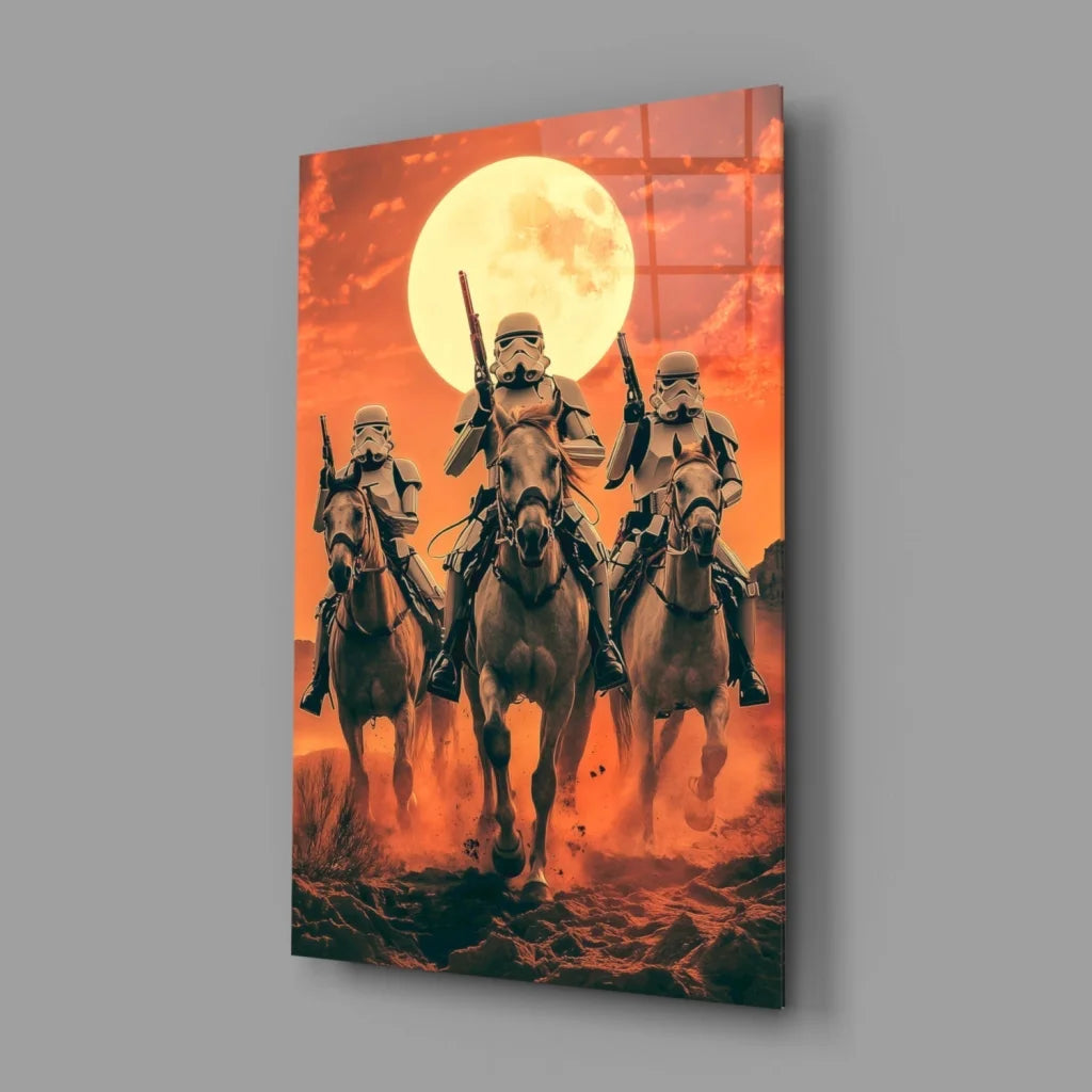 Stormtroopers Sunset Ride Star Wars Canvas Wall Art | Glass Wall Art Print | vintageantiquesgifts.com