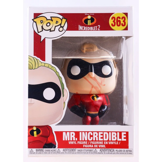 Nelson signed Incredibles vinyl figure of Mr. Incredible with face scratches for sale