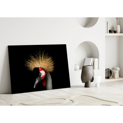 Stunning Golden Crowned Crane Canvas Wall Art Print | Modern Wall Art Decor | vintageantiquesgifts.com