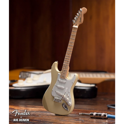 Gold Fender Stratocaster in Cream Case Gift with Axe Heaven Adjustable A-Frame Stand