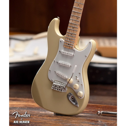Miniature white Fender Stratocaster in Axe Heaven cream guitar case gift