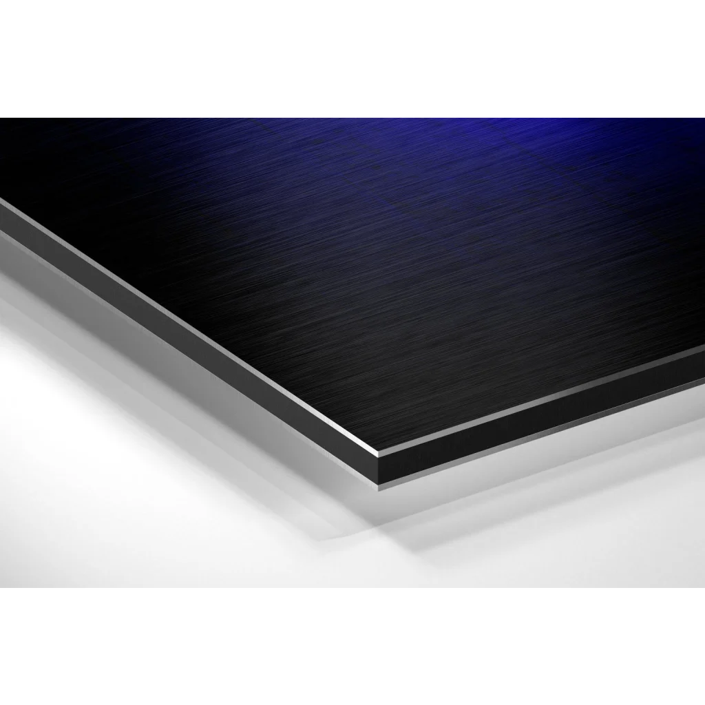 Sleek black brushed aluminium dibond wall art panel