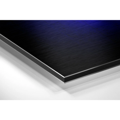 Sleek black brushed aluminium dibond wall art panel